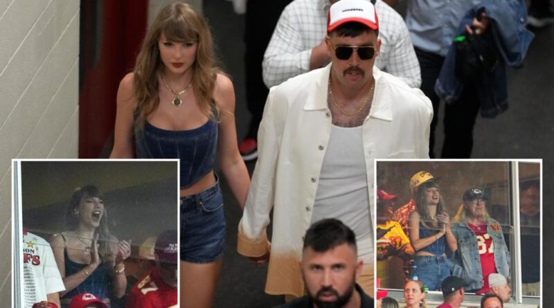 Travis Kelce and Taylor Swift were seen holding hands after the Chiefs beat the Ravens in the NFL season opener.